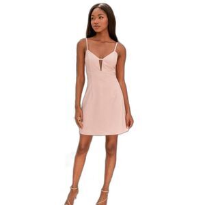 NWT Lulus Sultry Moments Blush Pink Sleeveless Cut Out Mini Dress Size Medium